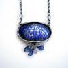 Blue hedgerow enamel necklace